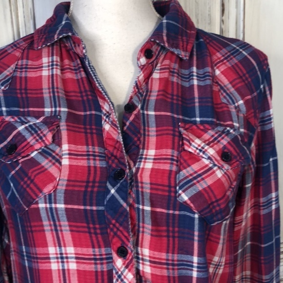 Rails Tencel/Rayon Blend Blue and Pink Plaid Long Sleeve Button Down Size S/P - Picture 4 of 16